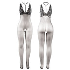 Bodystocking résille transparente noir — vue de profil