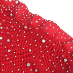 Bodystocking Subblime résille avec gants et diamants Rouge