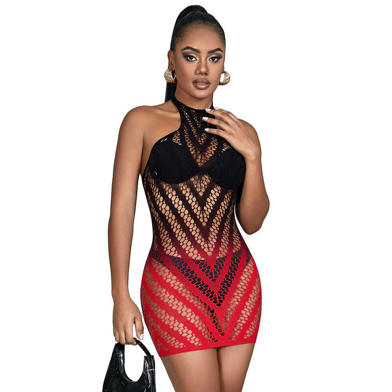 subblime 952242 robe resille elastique degrade rouge et noir taille unique