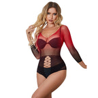 Robe lingerie résille à manches longues — vue principale