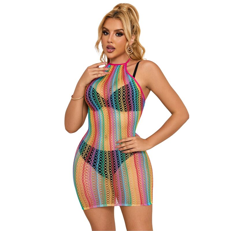 Robe lingerie résille sexy — vue de dos