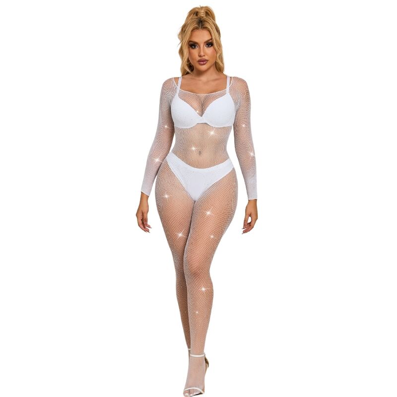 Bodystocking résille manches longues à losanges — vue principale