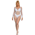 Bodystocking résille manches longues à losanges — vue principale