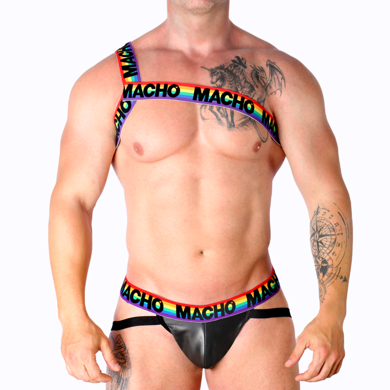 macho harnais romain blanc s m