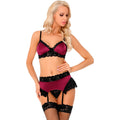 Ensemble dentelle soutien-gorge culotte porte-jarretelles — vue principale
