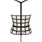 Corset en dentelle ajourée avec string — finition matière