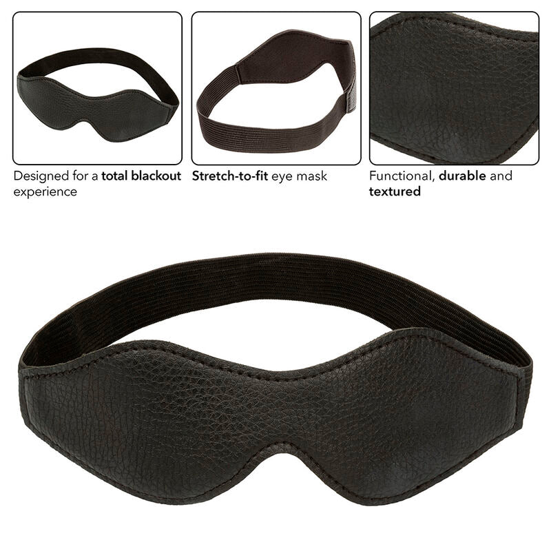 Masque occultant noir à double couture pour les yeux — vue de dos