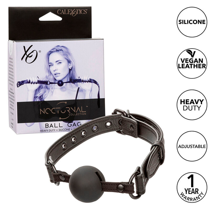 Bâillon boule en silicone Nocturnal noir — détail produit