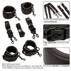 Kit d'attache de lit réglable en cuir noir — vue de profil
