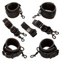 Kit d'attache de lit réglable en cuir noir — vue principale