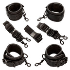Kit d'attache de lit réglable en cuir noir — vue principale