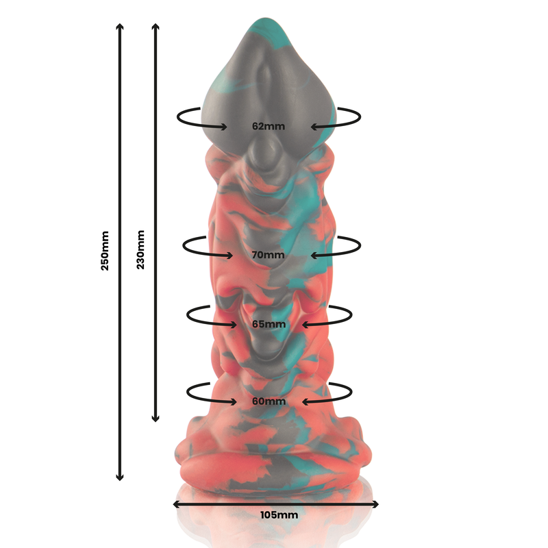 Gode fantastique Phobos silicone grande taille — vue de dos