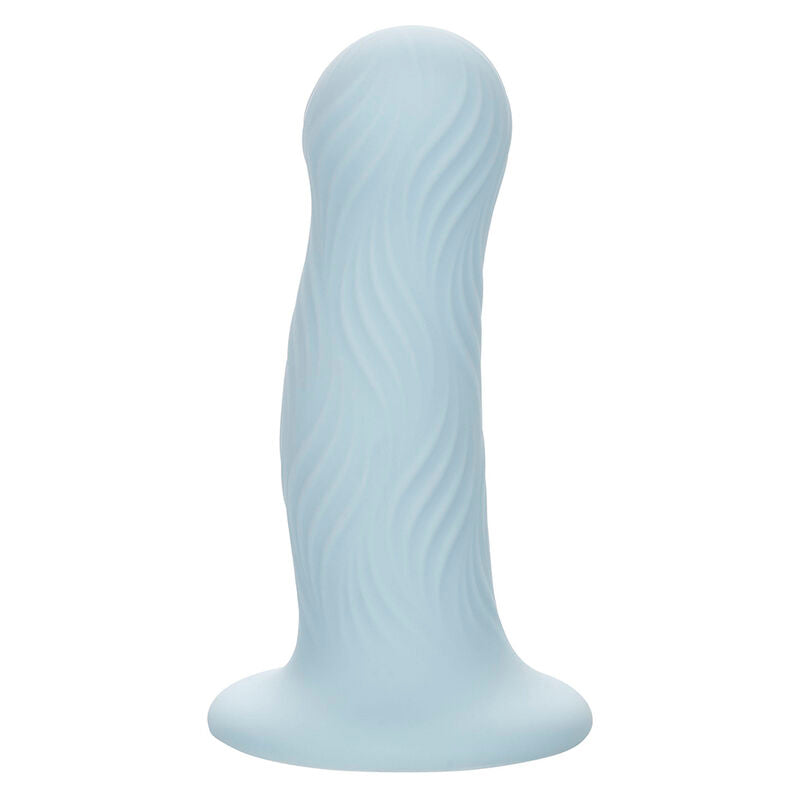 Gode texturé ondulé en silicone avec ventouse — vue de profil 2