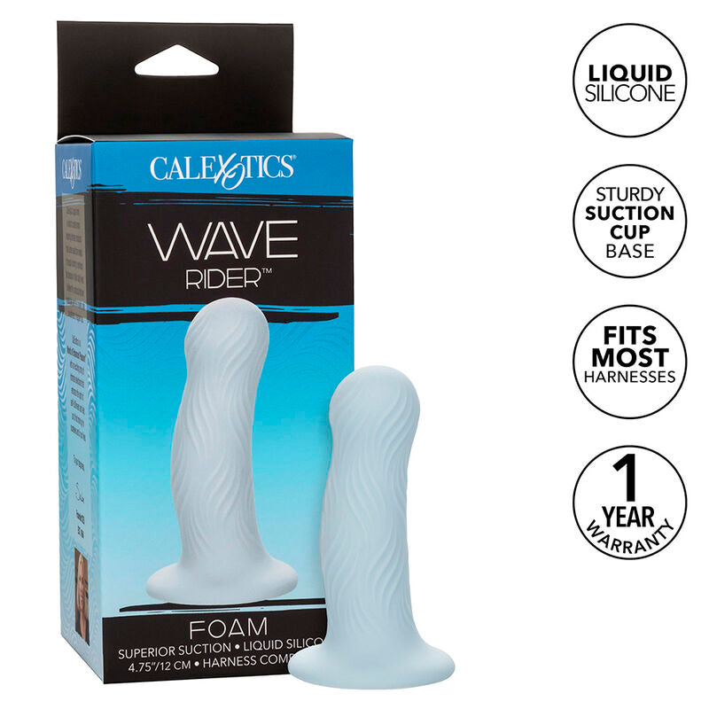 Gode texturé ondulé en silicone avec ventouse — détail base 2