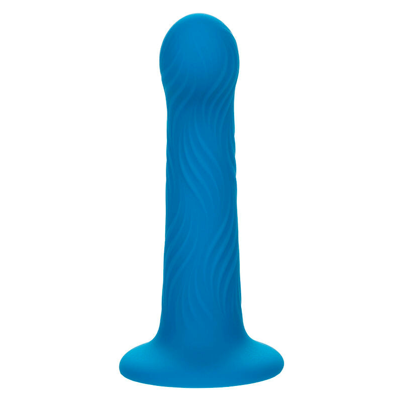 Gode texturé ondulé en silicone avec ventouse — vue de dos
