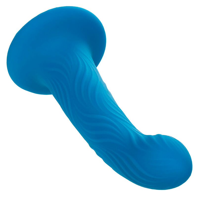 Gode texturé ondulé en silicone avec ventouse — vue rapprochée