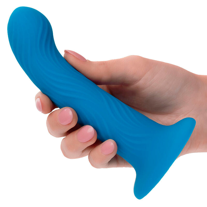 Gode texturé ondulé en silicone avec ventouse — détail produit