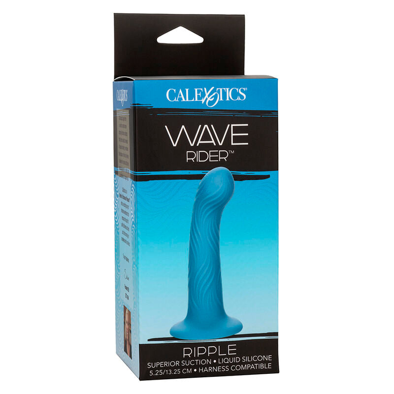 Gode texturé ondulé en silicone avec ventouse — détail base