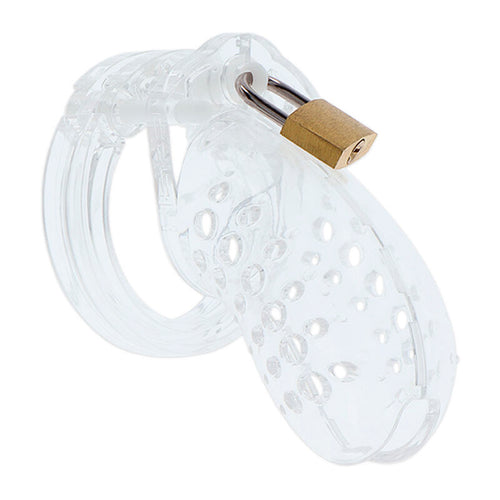 Cage de chasteté acrylique transparente réglable — vue principale
