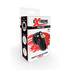 Cage de chasteté en silicone souple noire — détail texture surface