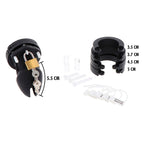 Cage de chasteté en silicone souple noire — vue de profil