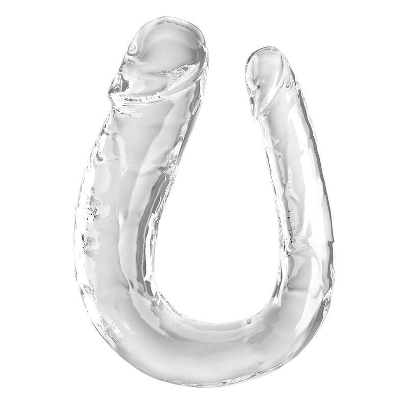 Long double gode réaliste veiné translucide — vue principale