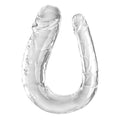 Long double gode réaliste veiné translucide — vue principale