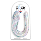 Long double gode réaliste veiné translucide — détail produit