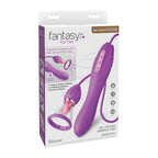 Emballage du Fantasy For Her Her Ultimate Pleasure Max, avec ses caracteristiques (4 moteurs, 7 modes de langue, 10 vibrations, 3 aspirations)