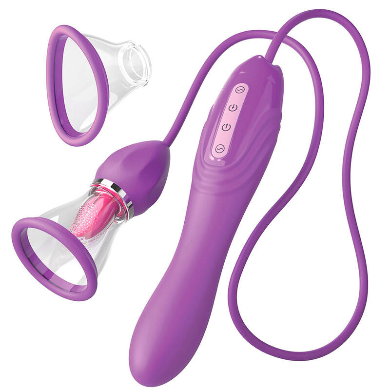 Tuyau d'aspiration violet Fantasy For Her avec poignee a 3 boutons, tasse ovale fixee et tasse ronde detachee