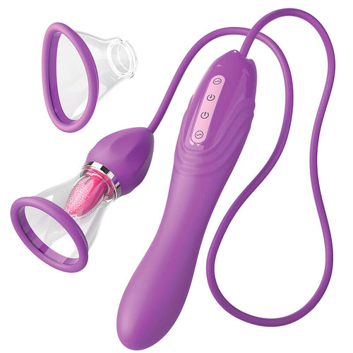 Tuyau d'aspiration violet Fantasy For Her avec poignee a 3 boutons, tasse ovale fixee et tasse ronde detachee