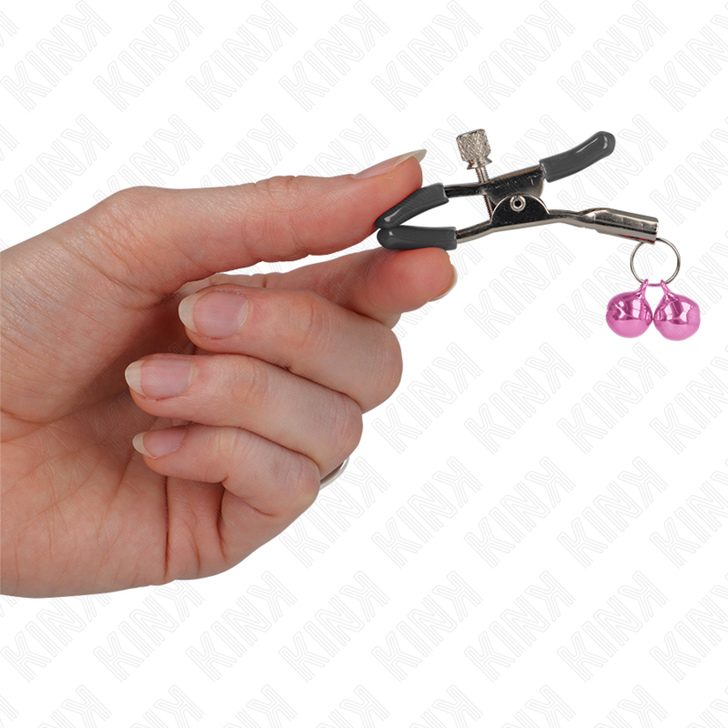 Pinces à seins double cloche rose — détail produit