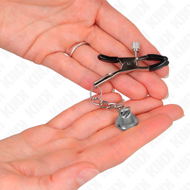 Pinces à tétons pendentif cloche argent — détail produit