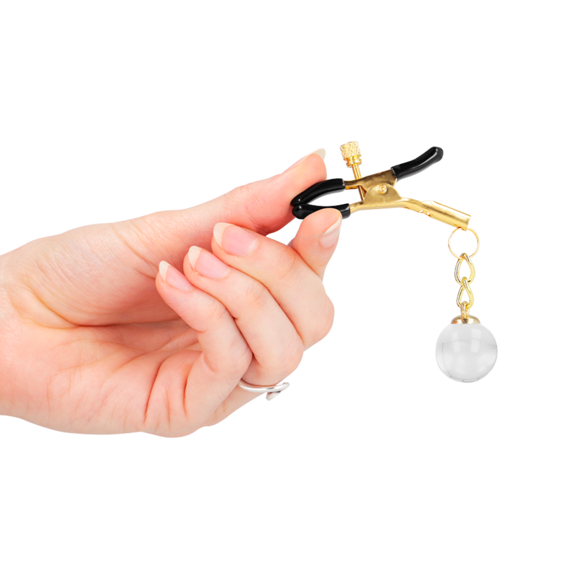 kink pinces a meton billes de verre or 6 cm
