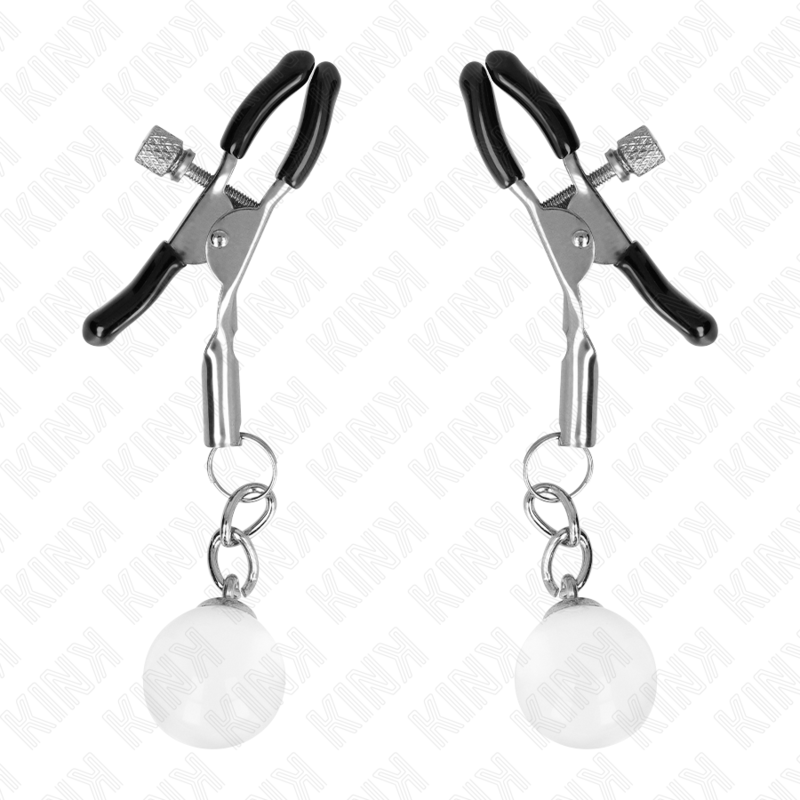 kink pinces a meton billes de verre argent 6 cm