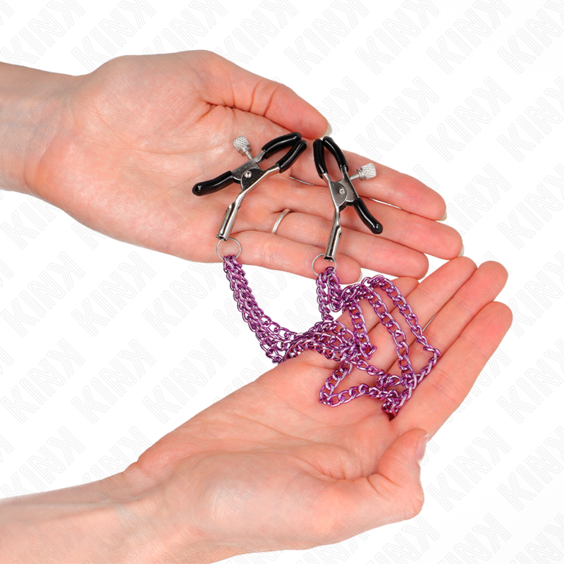 kink pinces a metelier avec 3 chaines violet 20 23 28 cm