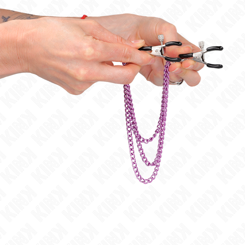 kink pinces a metelier avec 3 chaines violet 20 23 28 cm