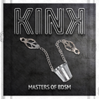 Boite produit Kink Masters of BDSM presentant les pinces a tetons argentees a seau suspendu sur fond ardoise. Emballage de l'accessoire de stimulation a poids.