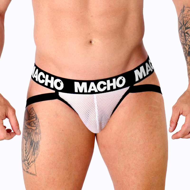 Jockstrap homme semi-transparent blanc MX26X1 — vue de dos 2