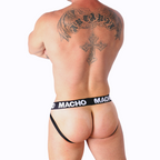 Jockstrap homme semi-transparent blanc MX26X1 — vue rapprochée