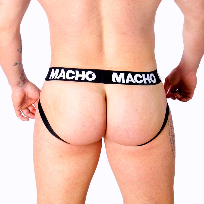 Jockstrap homme simili cuir élastique — vue de dos