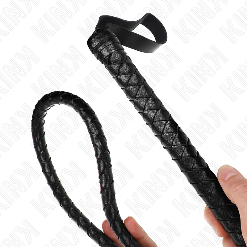 Fouet long type serpent pour jeux de discipline — vue de profil