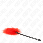 kink plumes tickle rouges utilisees pour le kit bondage 27 cm