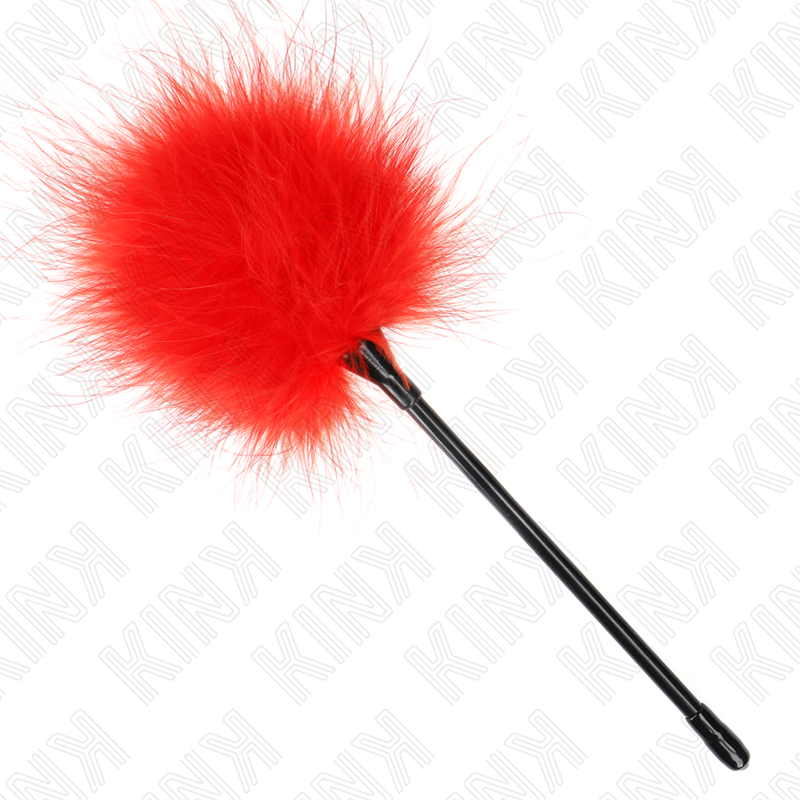 kink plumes tickle rouges utilisees pour le kit bondage 27 cm