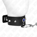 Collier à bracelet avec strass bleus — vue de profil