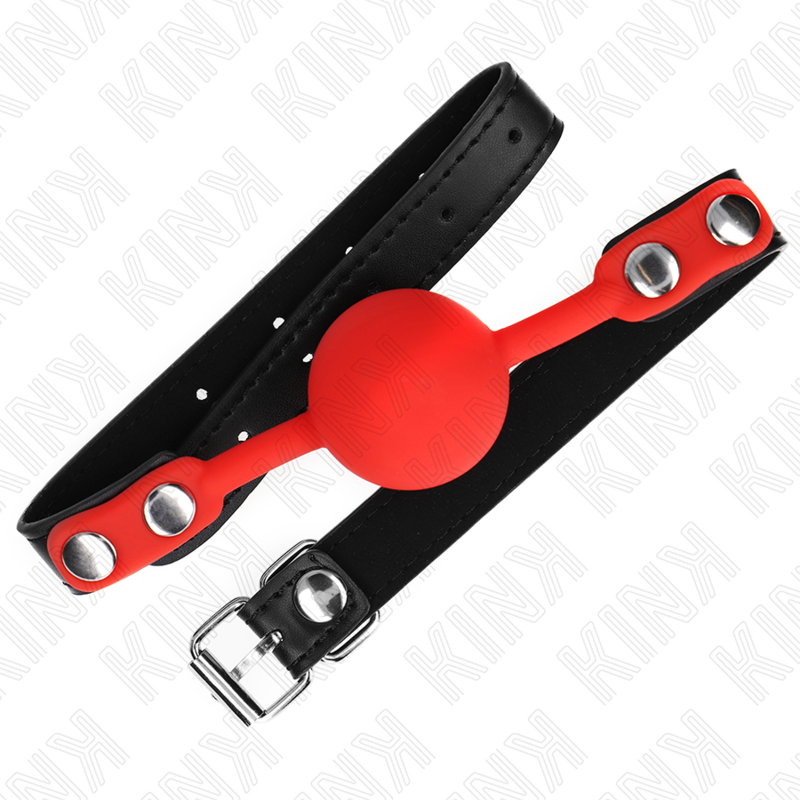 Bâillon boule rouge en silicone avec sangle — vue principale