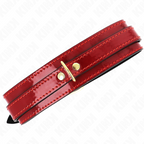 Collier de soumission rouge vin à détails dorés — détail produit