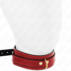 Collier de soumission rouge vin à détails dorés — vue de profil