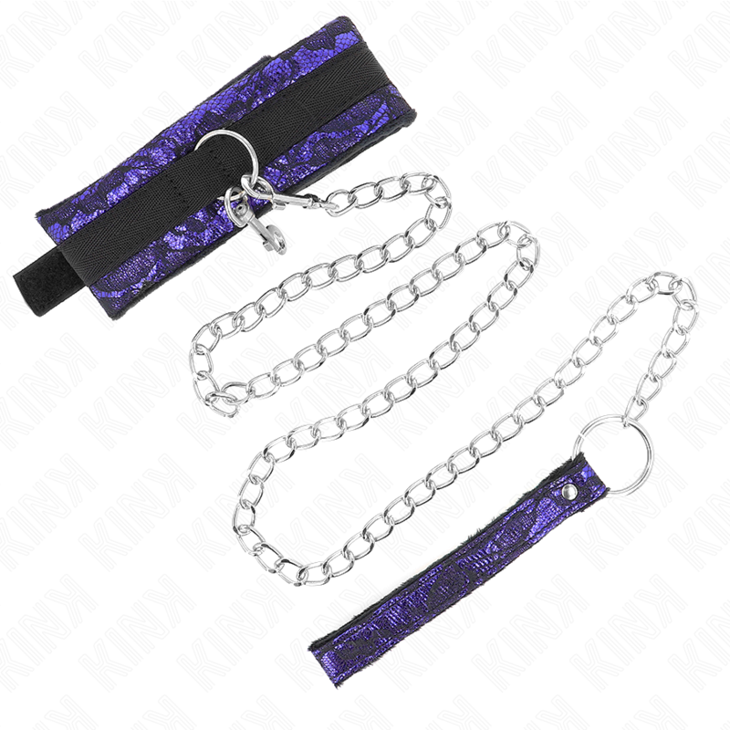 Collier court en velours avec longe — détail produit