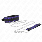 Collier court en velours avec longe — vue de profil
